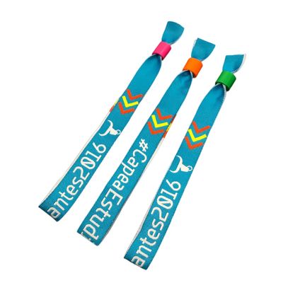 オーダーメイドサイズ イベント フェスティバルパーティ ロゴ印刷付き RFID サテンファブリック ブレスレット
