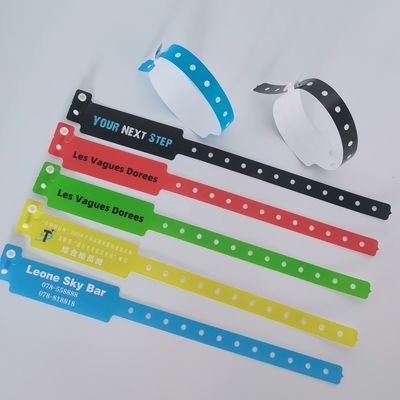 250*25mm/250*19mm PE ブレスレット VIP 公園/イベント/フェスティバルへの入場 ISO9001認定