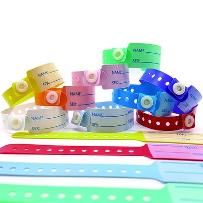 娯楽 機会 PVC/ビニール ID ブレスレット 100個 使い捨て 医療用カスタム ブレスレット