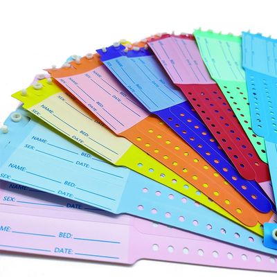 娯楽 機会 PVC/ビニール ID ブレスレット 100個 使い捨て 医療用カスタム ブレスレット