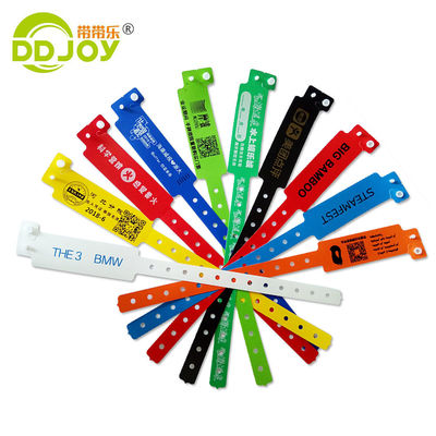 DDJOY 一回用 オーダーメイド PE プラスチック リストバンド イベント ロゴ サイズ 65*20mm