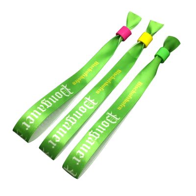 オーダーメイド ロゴ テキスト 印刷 イベント 祭り パーティ のための RFID 腕帯 サテン 織物