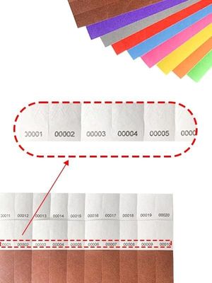 印刷紙 Tyvek ブレスレット イベントとパーティー 耐涙 OEM ロゴ 受け入れられる
