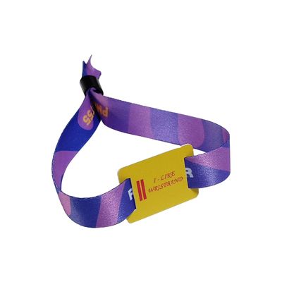 350*15mm 正規サイズ RFID 腕帯 カスタムロゴとテキスト印刷付き サテン製