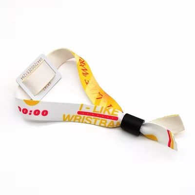350*15mm 正規サイズ RFID 腕帯 カスタムロゴとテキスト印刷付き サテン製