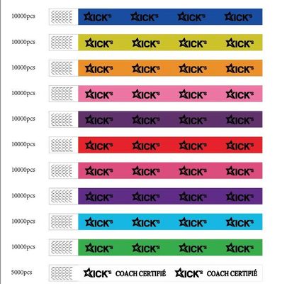 タイベック紙ブレスレット 休日の装飾品 様々の色とデザインで卸売