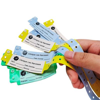170*18mm 子供サイズ PVC ID ブレスレット カスタム 使い捨ての柔らかいプラスチック 病院の腕帯