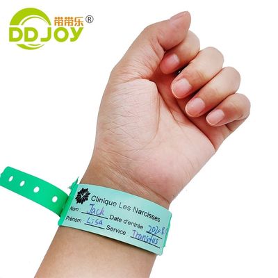 100pcs オーダーメイド 書き込み可能なID ブレスレット 児童公園 防水患者 腕帯