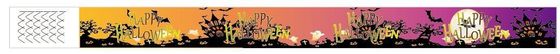 DDJOY 100pcs ハッピーハロウィーン 紙の腕帯 防水 タイベック ブレスレット 公園用