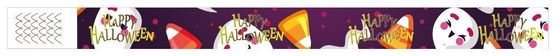 DDJOY 100pcs ハッピーハロウィーン 紙の腕帯 防水 タイベック ブレスレット 公園用