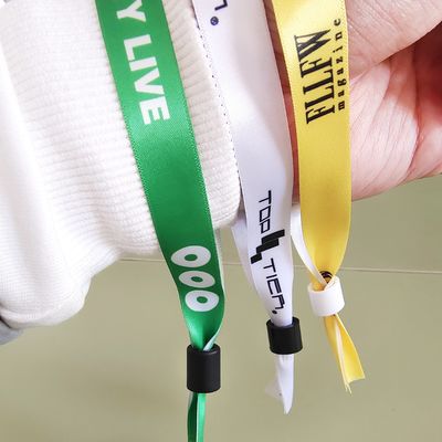 オーダーメイド ロゴ イベント フェスティバル リボン サテン織布 ブレスレット 織布 リストバンド アートワーク