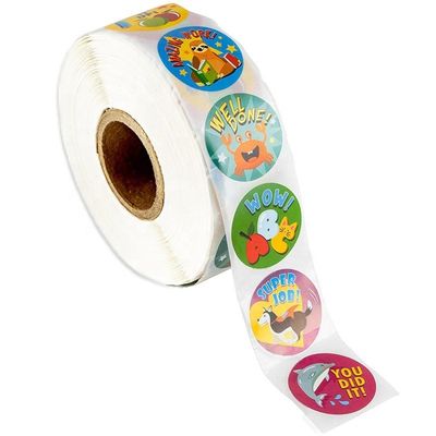 1インチ 25mm 丸いステッカー 500pcs 可愛い動物 学校賞品と教師のためのラベル