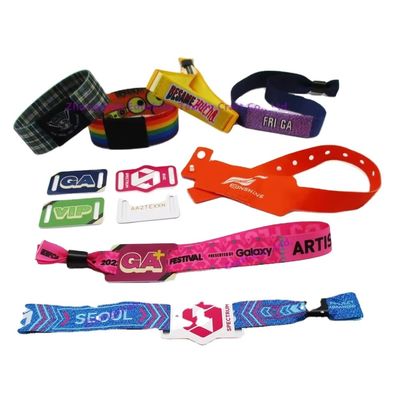 イベント・フェスティバル・パーティー用 サテン・ファブリックの単面または双面印刷 RFID 腕帯