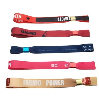 環境保護 RFID ブレスレット イベント・フェスティバル用のカスタマイズされたサテン・ファブリック