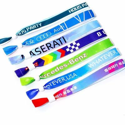 オーダーメイド イベント フェスティバル パーティー ロゴ テキスト プリント付き RFID チップ サテン 織物 腕帯