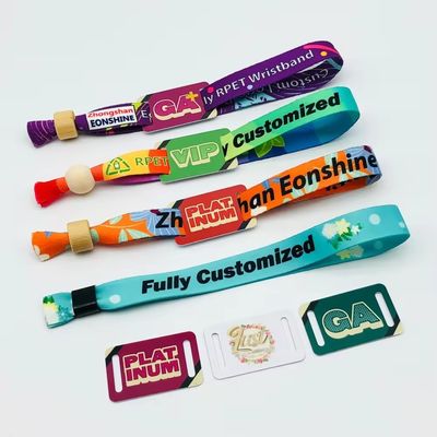 オーダーメイド イベント フェスティバル パーティー ロゴ テキスト プリント付き RFID チップ サテン 織物 腕帯