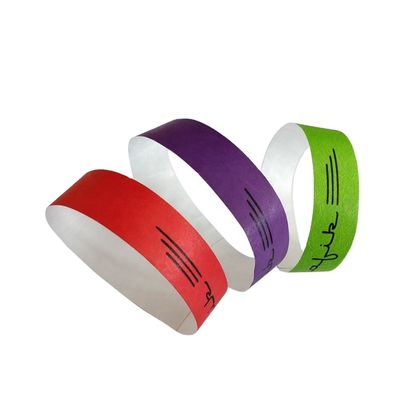 250*25mmと250*19mm カスタマイズされた入場バーコード パーティのためのTyvek紙の腕帯