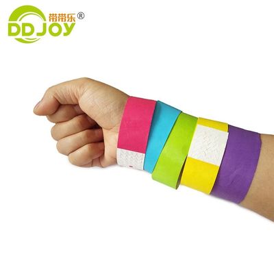 DDJOY 3/4インチ シンプル 固体 ネオン色 デュポント タイベック クラブやバー用の腕帯 黄色
